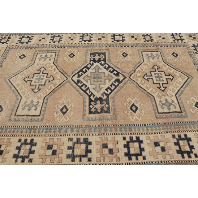 Mid 20th Century Vintage Washed Out Wool Rug For Sale - Image 4 of 7