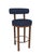 Contemporary Collector Modern Moca Bar Chair in Safire 11 Fabric and Smoked Oak by Studio Rig For Sale - Image 3 of 7