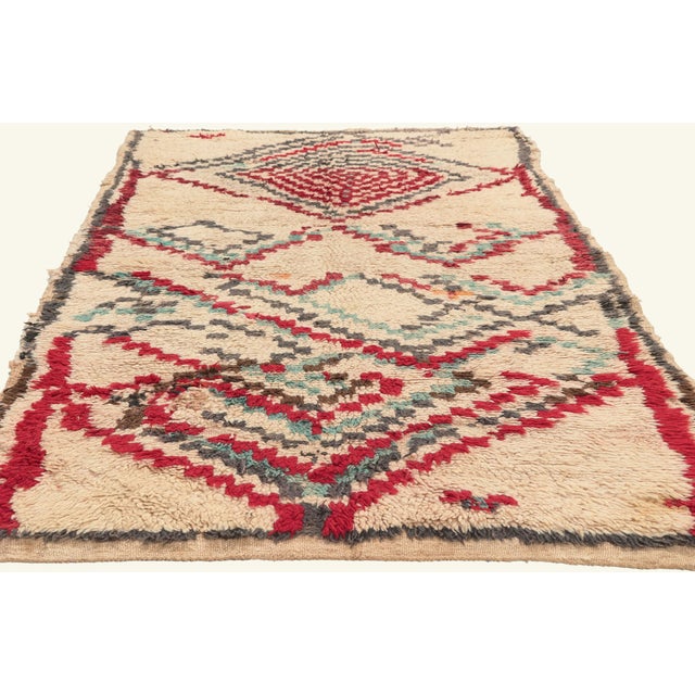 Tribal Vintage Azilal Moroccan Rug, 03'10 X 07'05 For Sale - Image 3 of 10