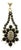 Early 19th Century Georgian 14k Gold Flat Cut Onyx Mourning Pendant For Sale