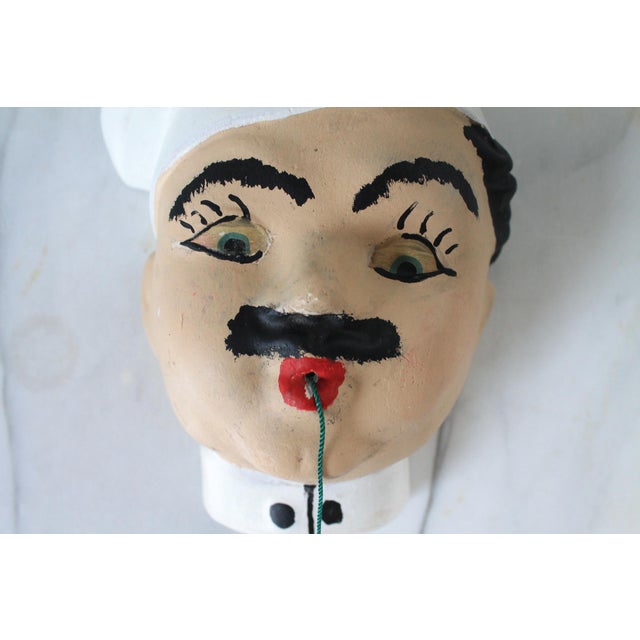 Figurative Vintage Chalkware Chef String Holder Wall Hanging For Sale - Image 3 of 8