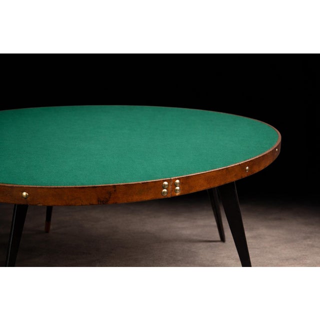 Mid-Century Modern Game Table in Wood & Green Felt, Gelli, 1950s For Sale - Image 3 of 7