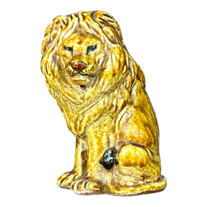 Vintage Italian Glazed Ceramic Lion