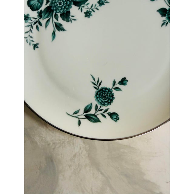 1960s 1960s Pickard Ravenswood 8 Inch Dinner Plates Green Floral - Set of Three (3) For Sale - Image 5 of 9