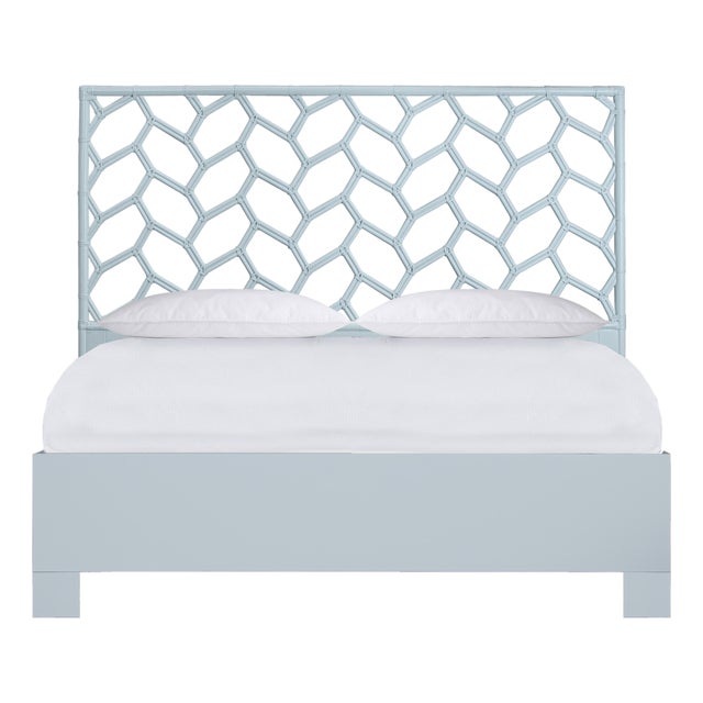 Silas Platform Bed King - Light Blue For Sale