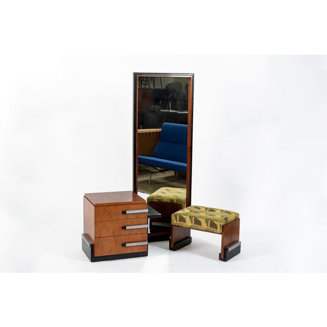 Antique Art Deco Wood Vanity Mirror & Stool by Donald Deskey for Widdicomb 1930s For Sale - Image 18 of 18