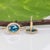 2.9Ct London Blue Topaz Stud Earrings With Earth-Mined Diamond Accents: 14k Gold, A Pair For Sale - Image 4 of 5