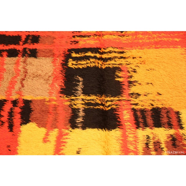 Nazmiyal Collection Vintage Swedish Shag Rya Rug For Sale - Image 4 of 8