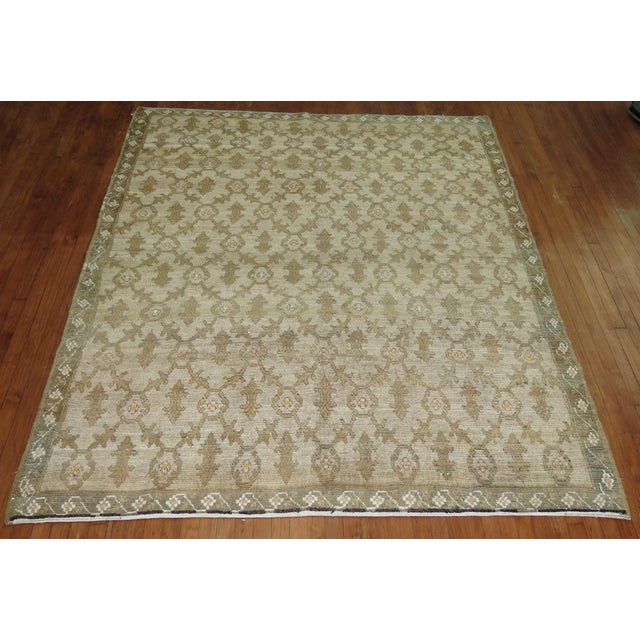 One of a kind decorative vintage Turkish Konya in browns and gray accents. All-over design throughout covered by a narrow...
