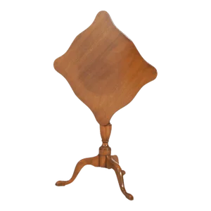 Kittinger Williamsburg Mahogany Tilt Top Candle Stand with Shaped Top 20thC