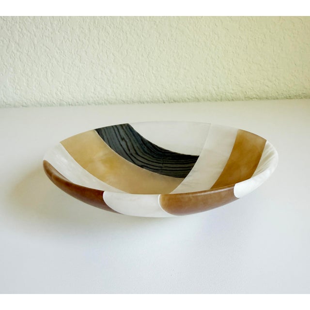 1970s Italian Onyx & Alabaster Bowl For Sale In Sacramento - Image 6 of 12
