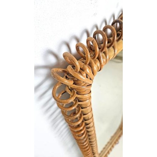 Mid-Century Modern Mid-Century Rectangular Rattan Mirror by Franco Albini, Italy, 1960s For Sale - Image 3 of 9