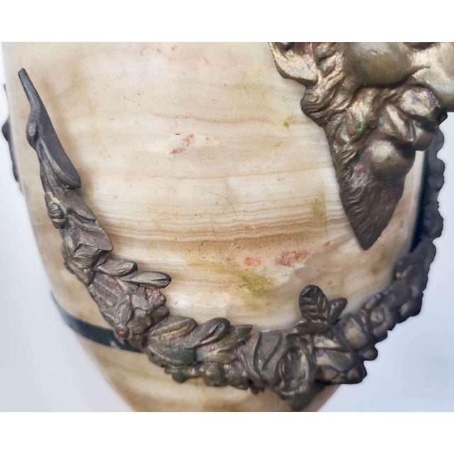 Antique Art Nouveau Marble Devil or Goat Table Lamp For Sale - Image 10 of 14