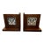 Pair of Motawi Oak Bookends With Owl Tile Insets For Sale