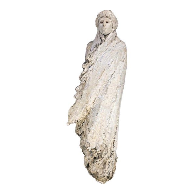 Vintage Woman Plaster Sculpture For Sale