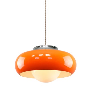 Large Space Age Orange Best Pendant from Guzzini, 1970s For Sale