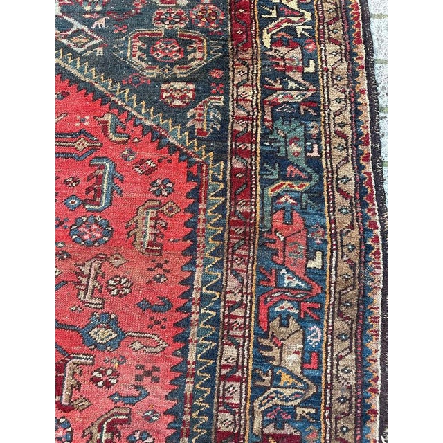 Blue Mid-Century Tribal Hamadan Rug, 1940s For Sale - Image 8 of 18