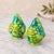 A charming vintage pair of INARCO ceramic salt and pepper shakers, model E2604. Each pear-shaped shaker is richly...