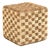 Woven Brown/Beige Seagrass Cube Pouf For Sale