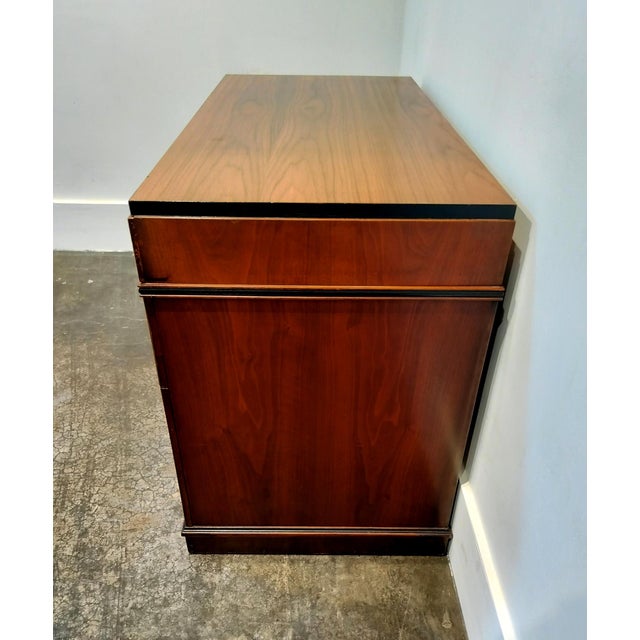 Art Deco Mahogany Desk With Bakelite and Brass Pulls For Sale - Image 10 of 12