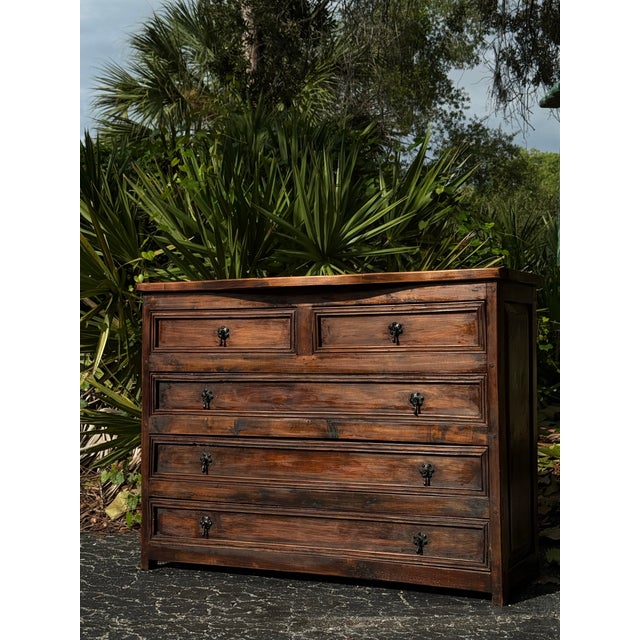 Wood British Colonial Solid Wood Chest of Drawers For Sale - Image 7 of 7
