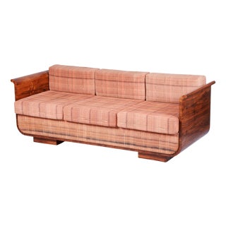 Art Deco Walnut Sofa by J. Halabala for Up Zavody, Czech, 1930s For Sale