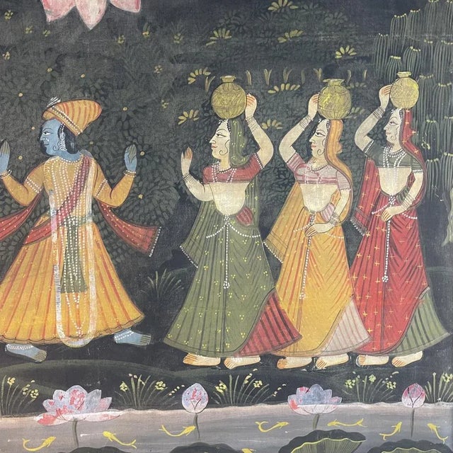 Indian Artist, Tapestry Dancers, 1900s, Oil, Framed For Sale - Image 8 of 11