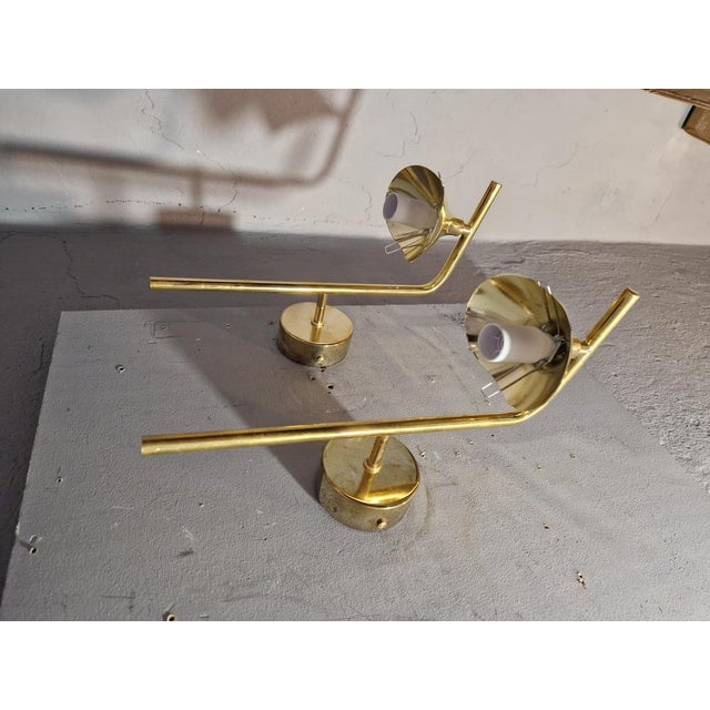 Metal Sphere Wall Lamps in Brass and Glass, Set of 2 For Sale - Image 7 of 13