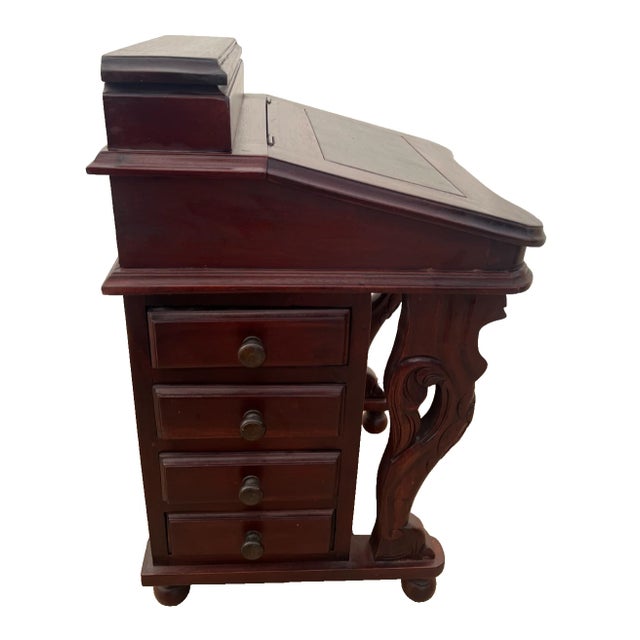 Vintage Davenport Captain's Desk Twelve Drawers Portable Table Top Petite Size For Sale In Palm Springs - Image 6 of 12