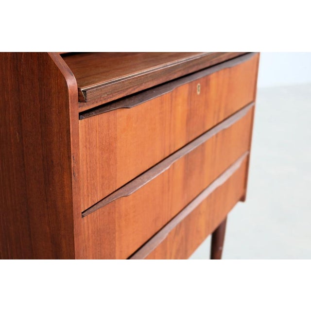 Brown Vintage Danish Secretaire in Teak, 1960s For Sale - Image 8 of 9