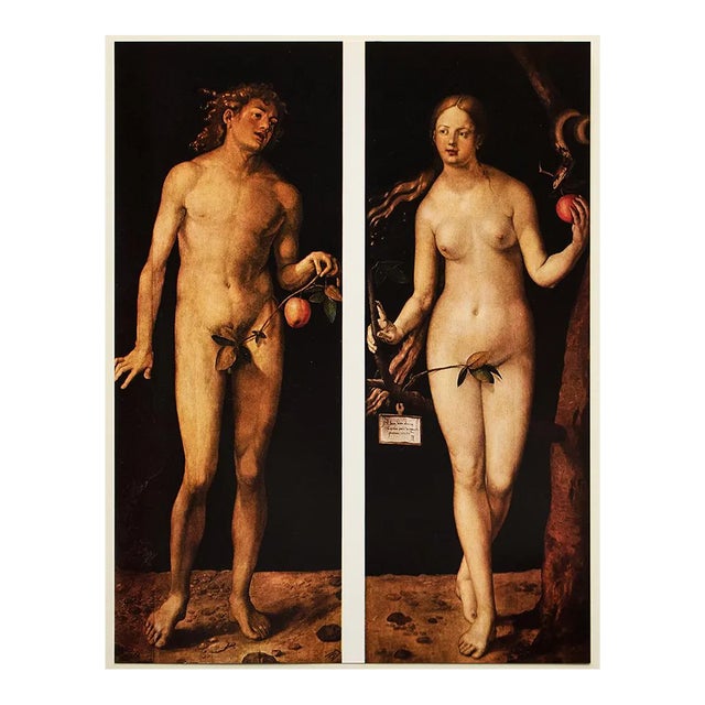 1955 After Durer "Adam and Eve ", Set of 2 First Edition Vintage Full-Color Prints For Sale