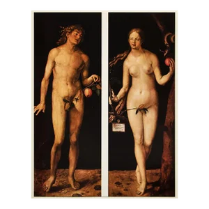 1955 After Durer "Adam and Eve ", Set of 2 First Edition Vintage Full-Color Prints