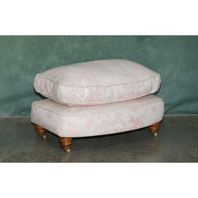 Serpentine Front Feather Filled Cushion Top Ottoman, 2010 For Sale - Image 4 of 16