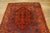Tribal Beautiful Brown Background With Firey Reds and Sky Blue Antique Tribal and Rustic Turkish Kula Rug For Sale - Image 3 of 9