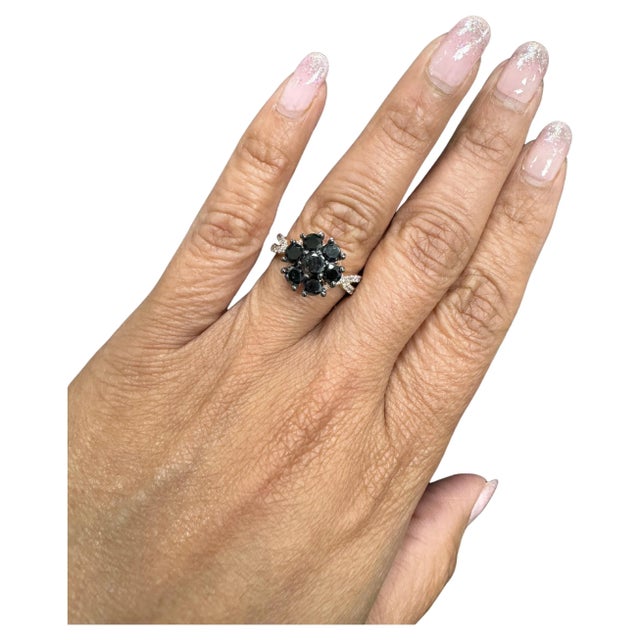 2020s 2.07 Carat Salt and Pepper Diamond Rose Gold Engagement Ring Size 6.5 For Sale - Image 5 of 7