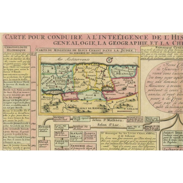 Biblical Map and Family Trees of the Holy Land by Chatelain, 1720 For Sale - Image 5 of 8