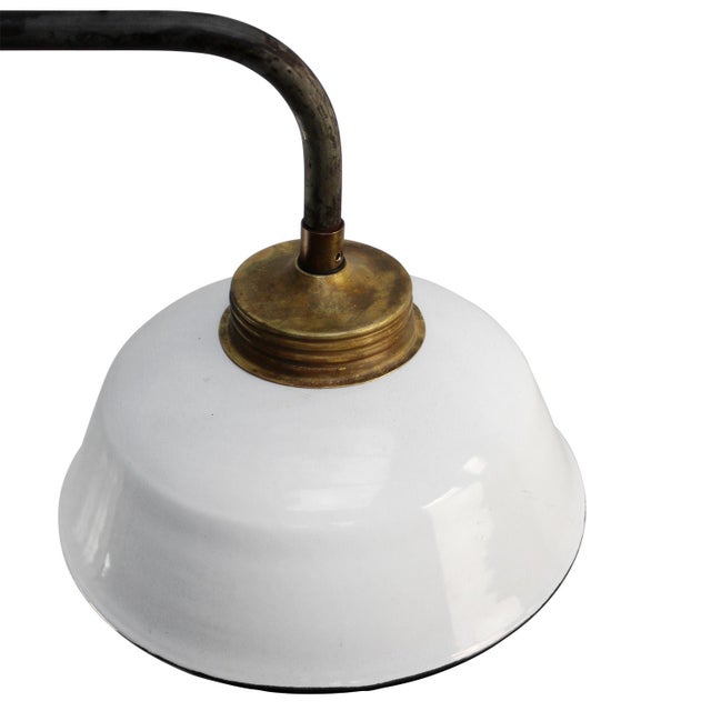 Vintage Industrial Brass and Clear Striped Glass Wall Light For Sale - Image 4 of 6