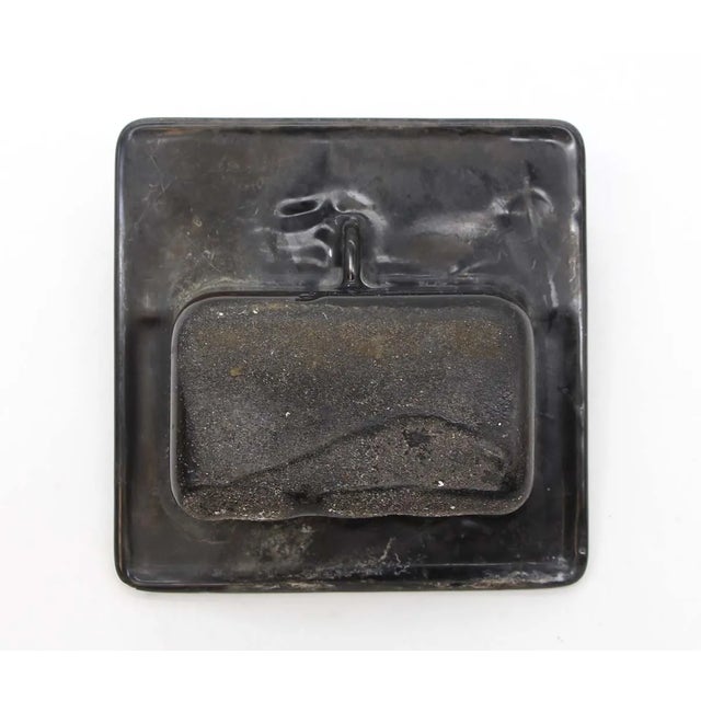 Mid 20th Century Mid 20th Century Reclaimed 6.75 In. Black Enameled Cast Iron Bathtub Soap Dish For Sale - Image 5 of 5