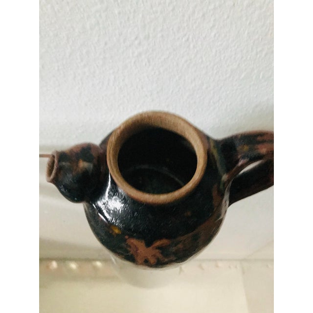Ceramic Signed Quirky Studio Pottery Tea Pot With Feet For Sale - Image 7 of 12