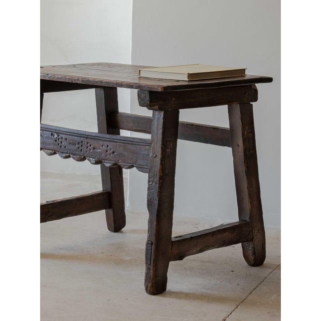 Wood Spanish Engraved Console Table, 1700s For Sale - Image 7 of 9