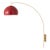 1960s Mid Century Satin Nickel Wall Sconce - Crimson Red Shade, Dimmable, Living Room Wall Lamp For Sale