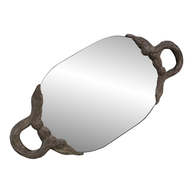1980s Godinger Silver-Plated Regency Mirror Tray For Sale