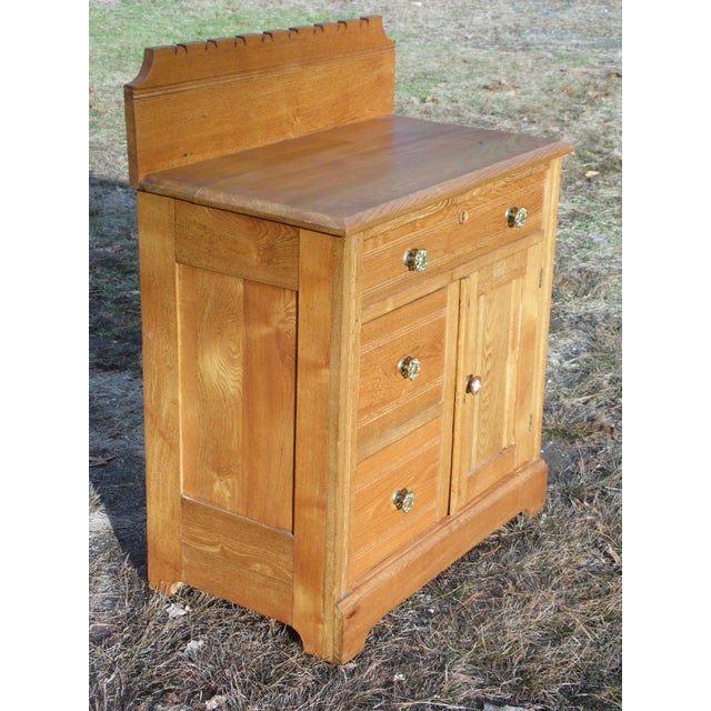 Antique Victorian Eastlake Oak Small Chest Commode Nightstand Washstand