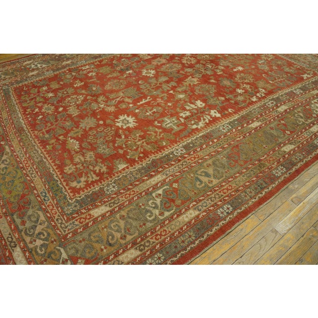 Soft Rustic Red Antique Tribal Allover Design Antique Turkish Ghiordes Oushak Rug For Sale - Image 12 of 12