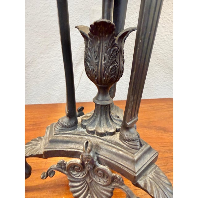 19th Century Large Bronze Grand Tour Neo Classical Pompeiian Tripod Heron Oil Lamp For Sale - Image 18 of 18