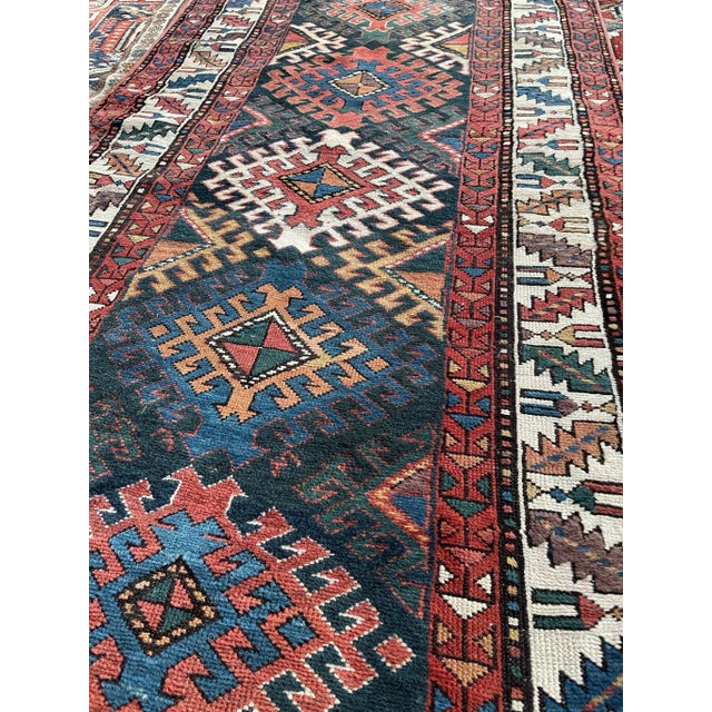 1920s Antique Kazak Runner with “Stutter Design” 3.6 x 9.8 For Sale - Image 5 of 13