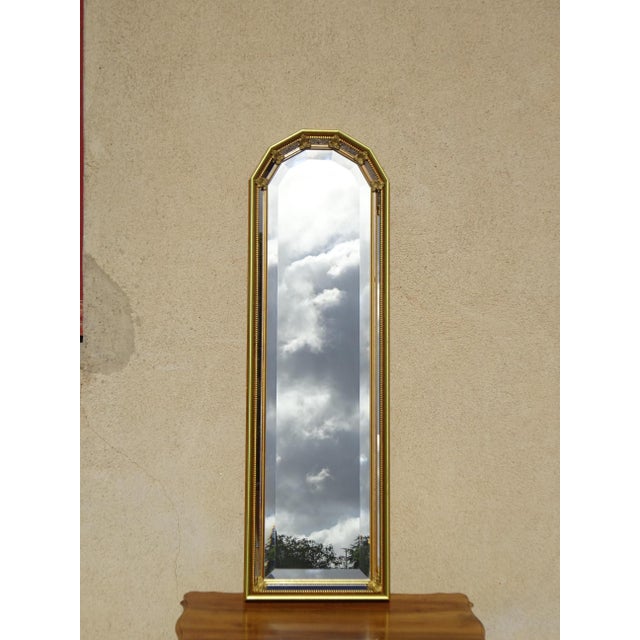 Golden Mirror with Beaded Frame and Fleur-de-Lys, 1980s For Sale - Image 3 of 15