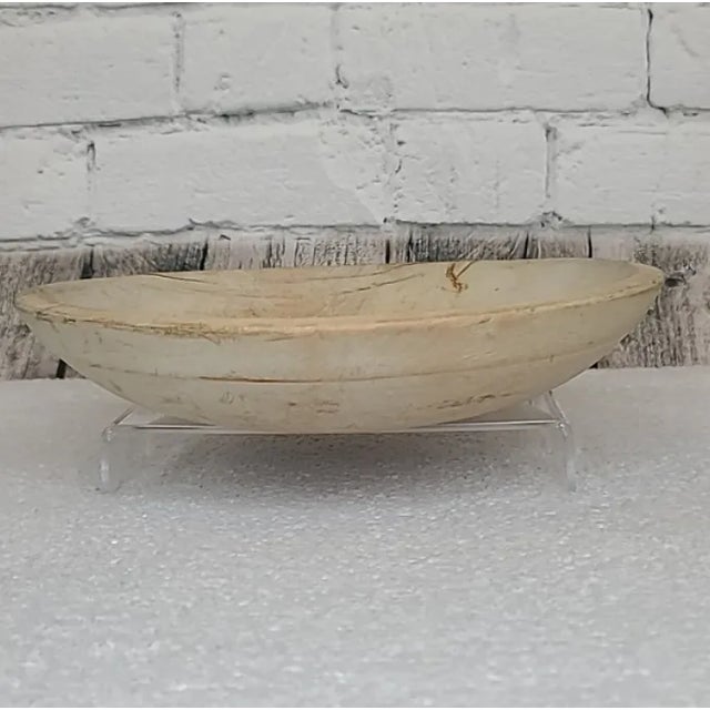 1930s Mid-Century Modern Wooden Large Hand Carved Dough/Salad Bowl For Sale - Image 5 of 12