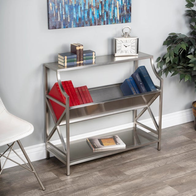 Based on an Old French Librarie book shelf, this modern interpration is sure to delight any book reader. With it's silver...