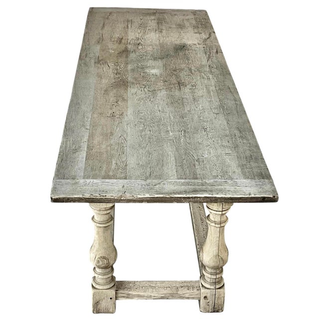 English Jacobean Style Bleached Oak Dining Table, Late 19th Century For Sale In Tampa - Image 6 of 11